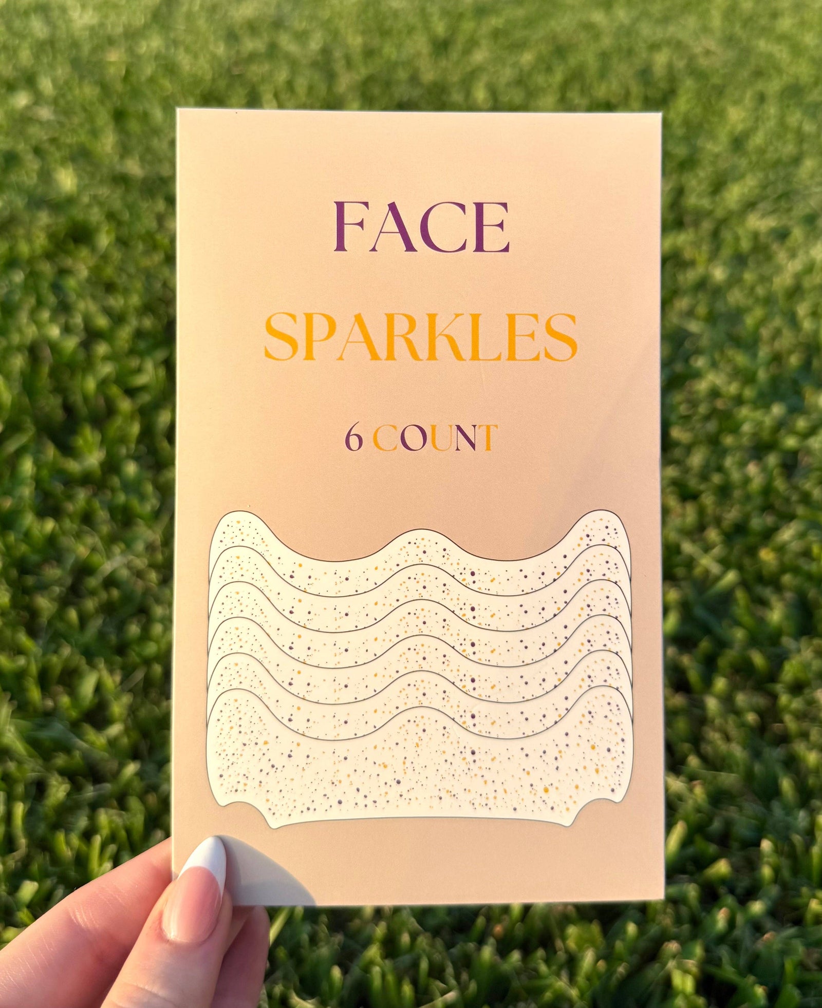 Purple and Gold Face Sparkles