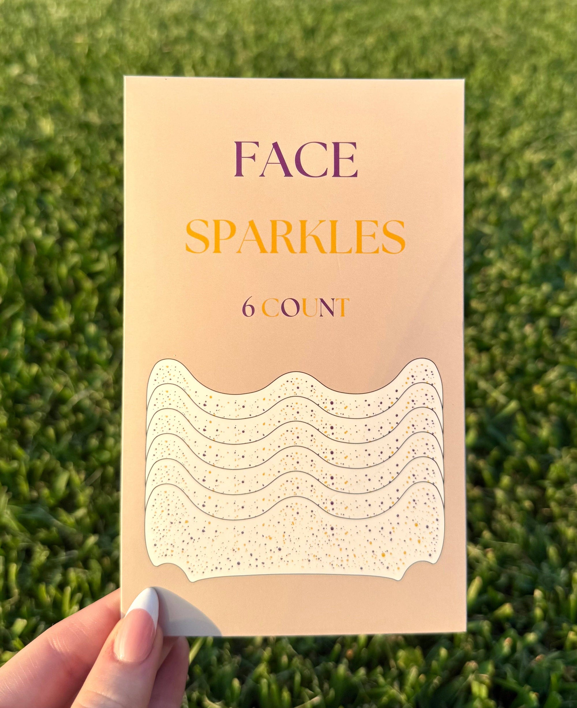 Purple and Gold Face Sparkles