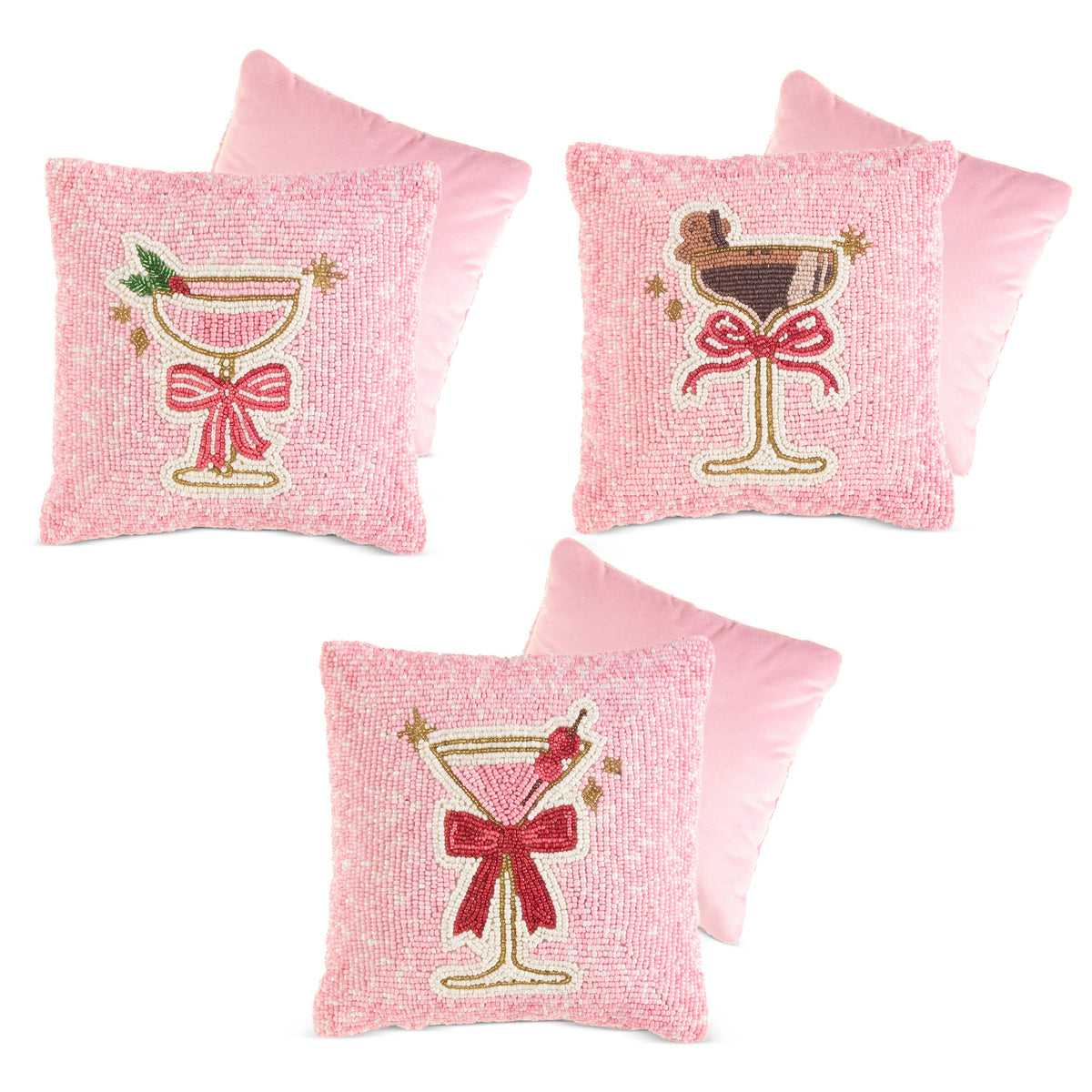 Cocktail Beaded Pillow