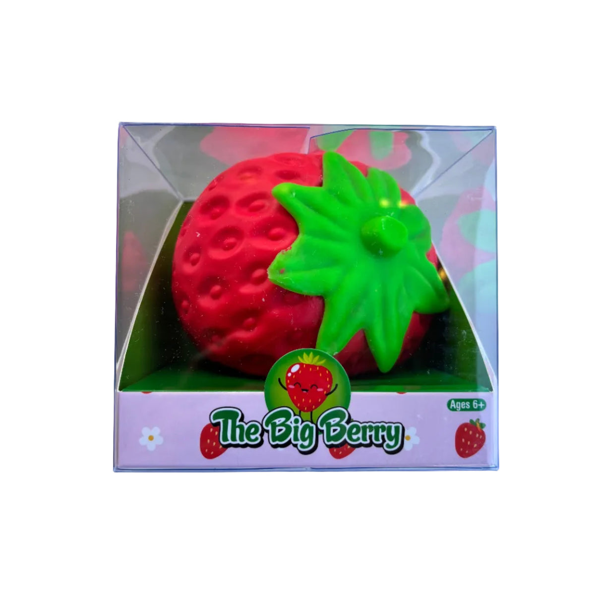 The Big Berry squishy strawberry toy in its box