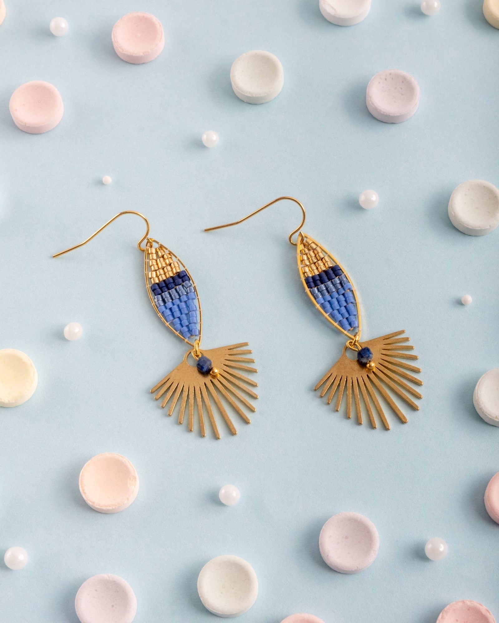 Blue - Cotton Candy Dangle Earrings