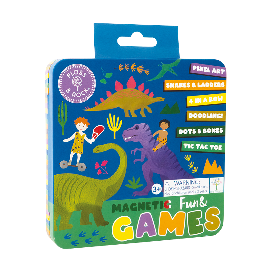 Dino Magnetic Fun & Games Tin
