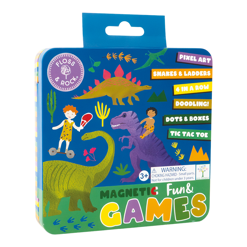 Dino Magnetic Fun & Games Tin