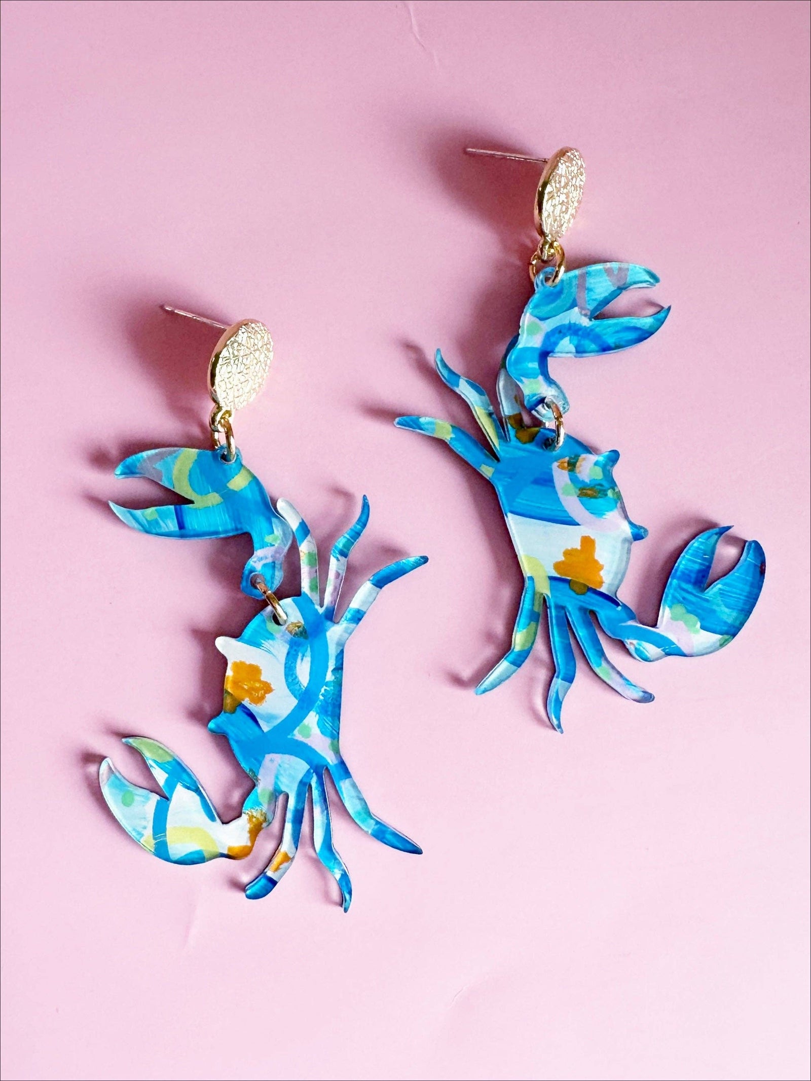 Blue Crab Dangle Earring