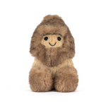Plush toy peanut wearing a yeti costume on a white background