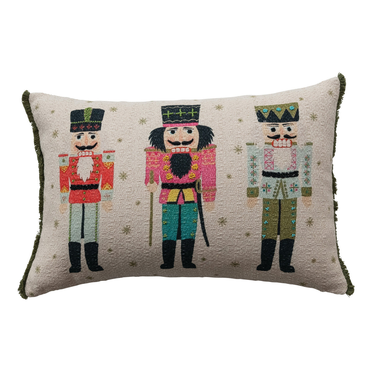 Nutcracker Lumbar Pillow with Fringe