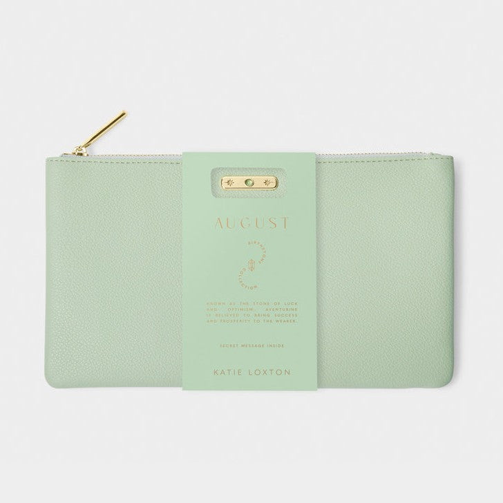 Birthstone Pouch - Aug - Sage Green