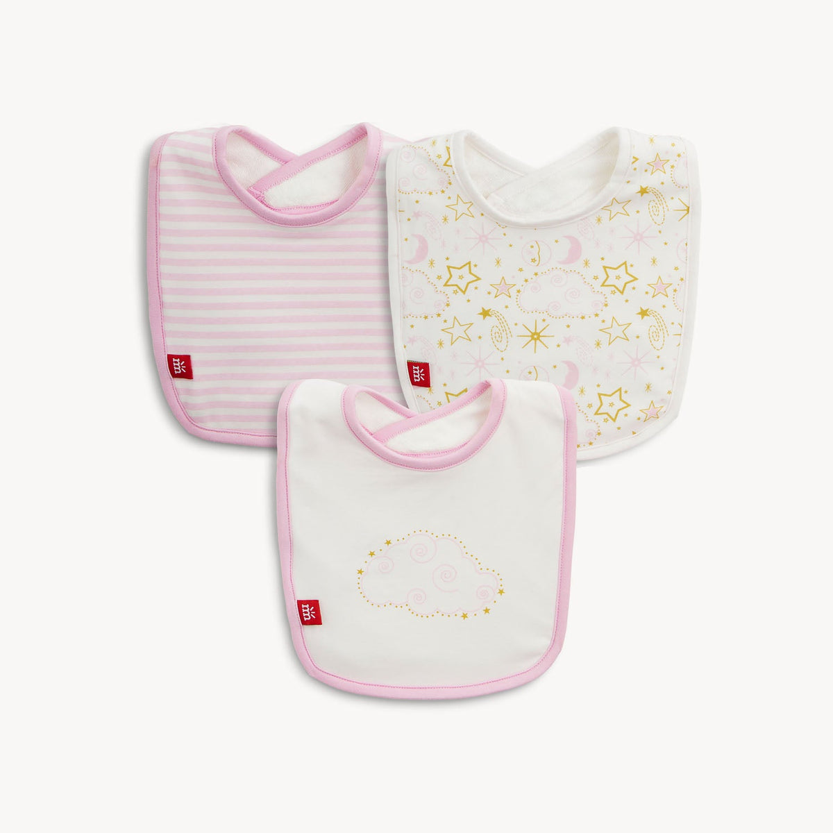 Star Signs Pink Bib 3pk