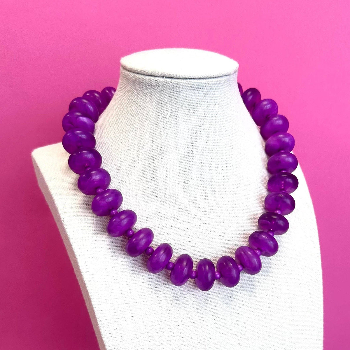 Purple - Circle Bauble Ball Necklace