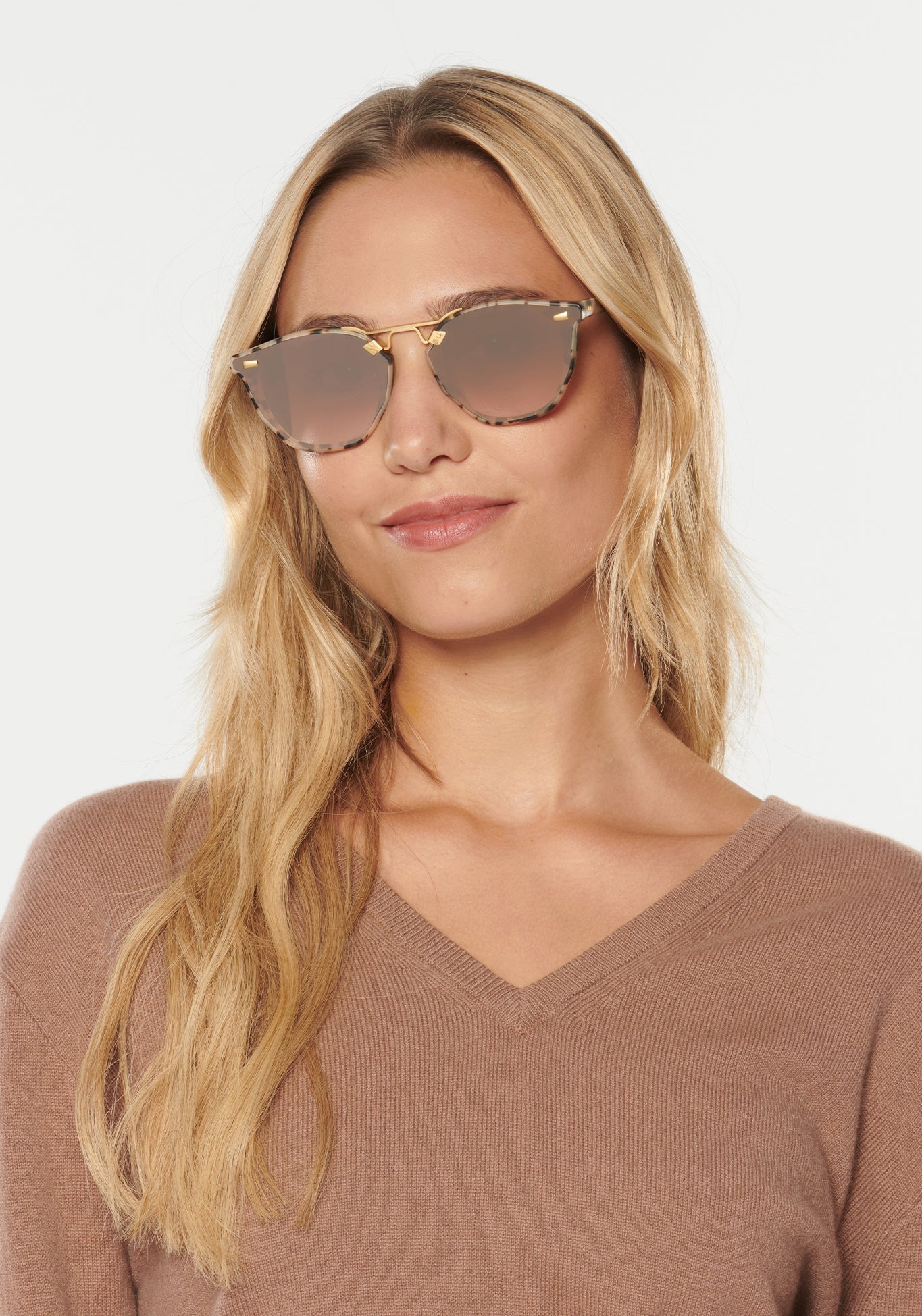 Beau Nylon Eyewear- Matte Oyster 18K Mirrored