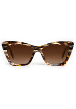 Tortoiseshell cat-eye sunglasses with brown lenses