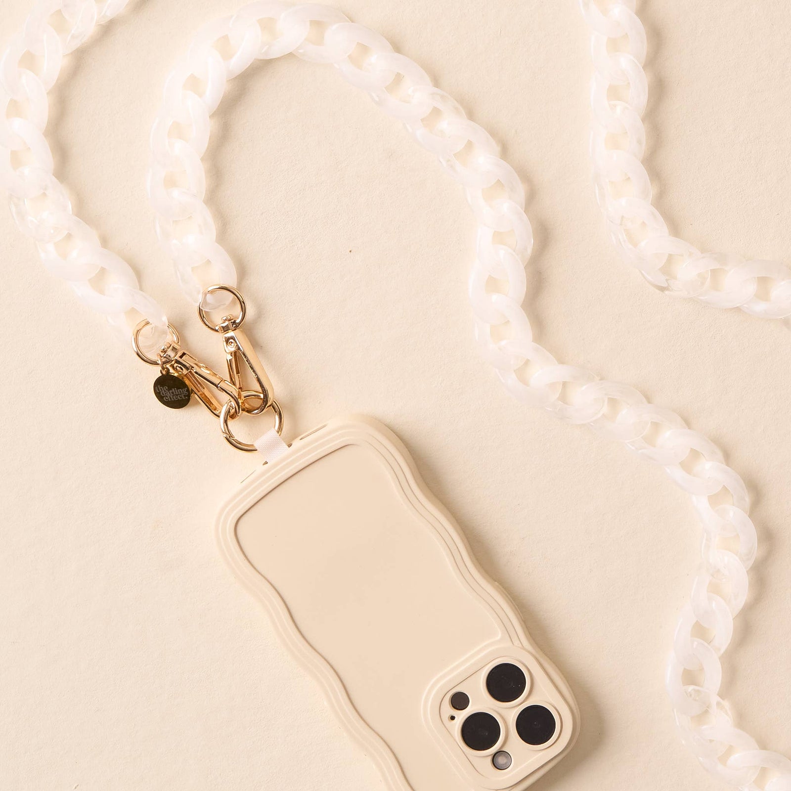 Hold the Phone Crossbody Chain-Frosted White