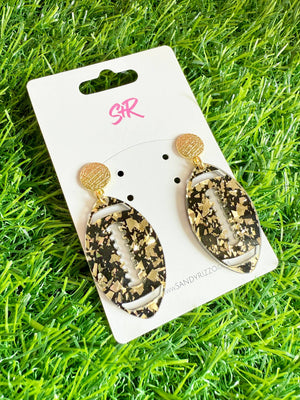 Black and Gold Confetti Football