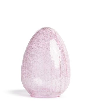 Large Amelia Glass Egg in Pink 7x10