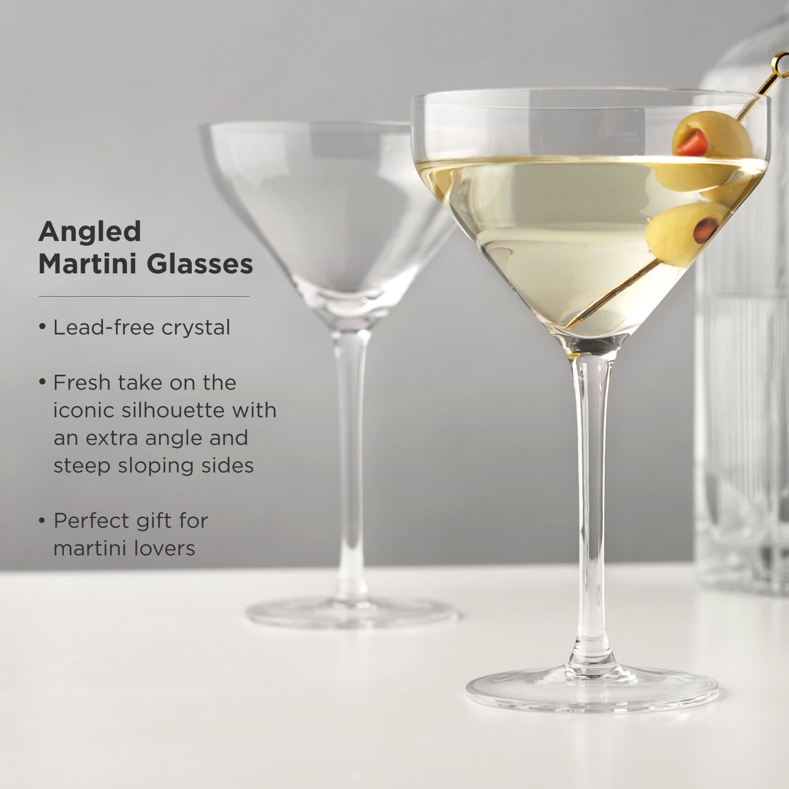 Raye Angled Crystal Martini Glasses