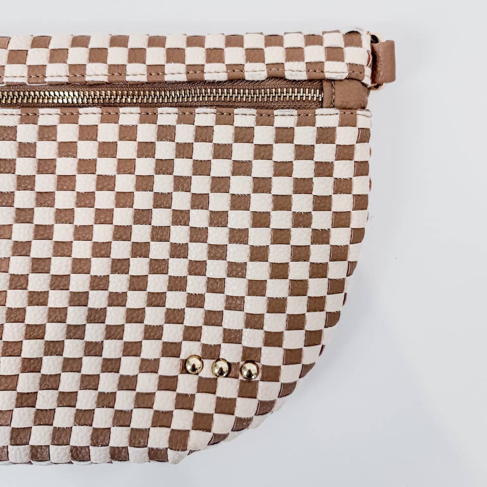 Checkered Tan - Westlyn Woven Bum Bag