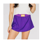 Purple athletic skirt with a Geaux Tigers logo on the waistband