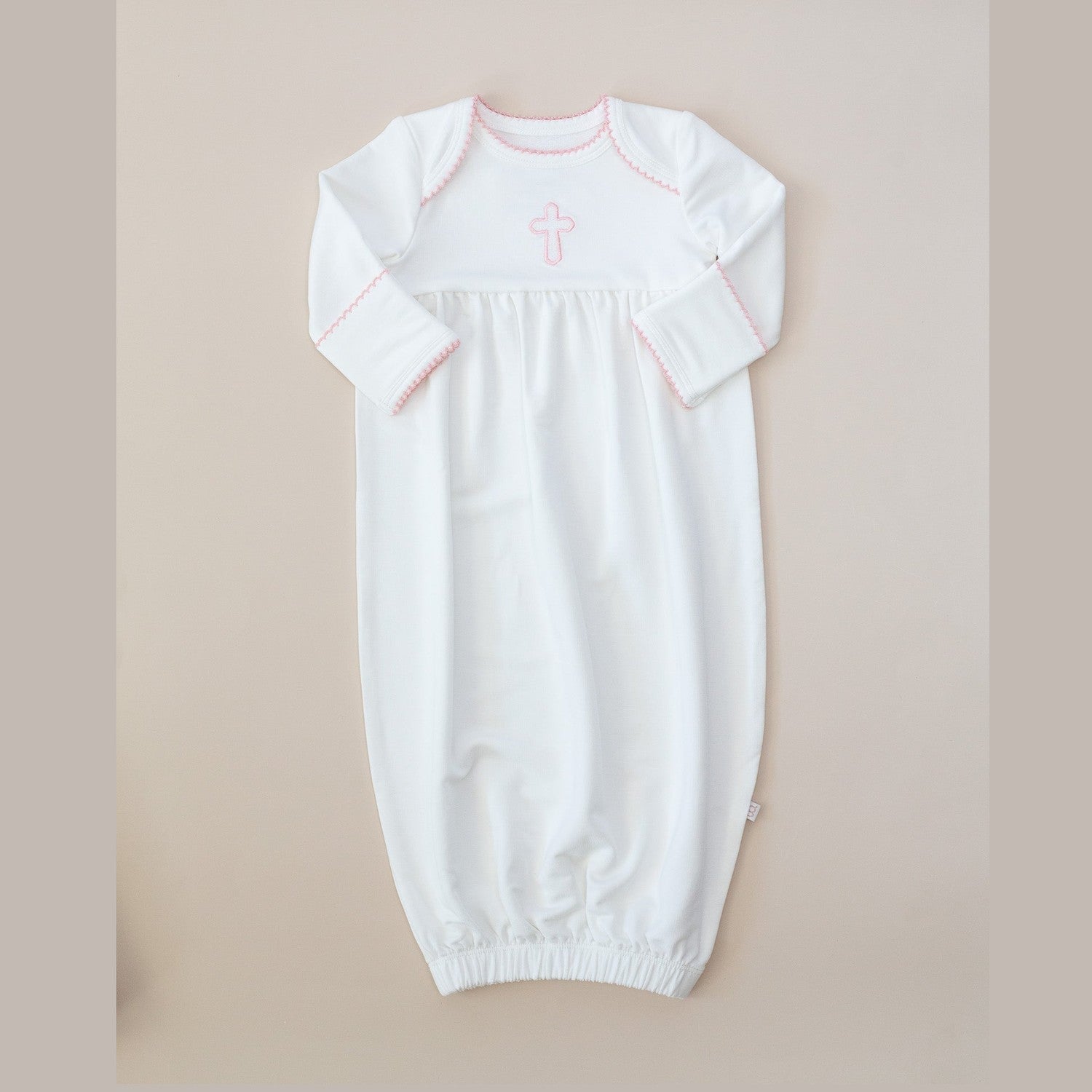 Pip Gown - Pink Cross - NB