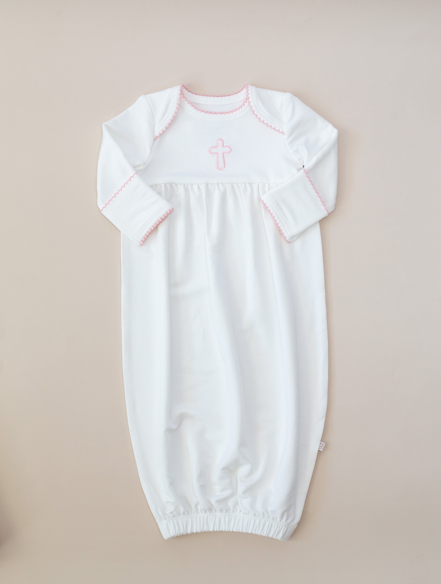 Pip Gown - Pink Cross - NB