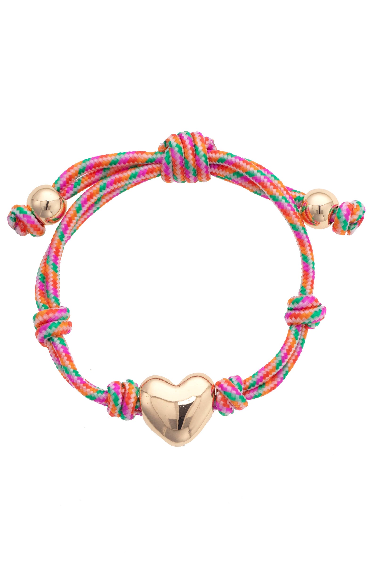 Puffy Heart Paracord Bracelet - Pink