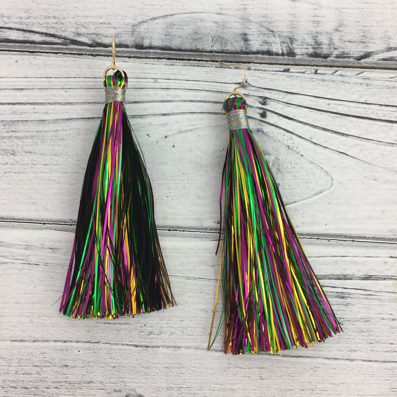 Mardi Gras Tinsel Earring