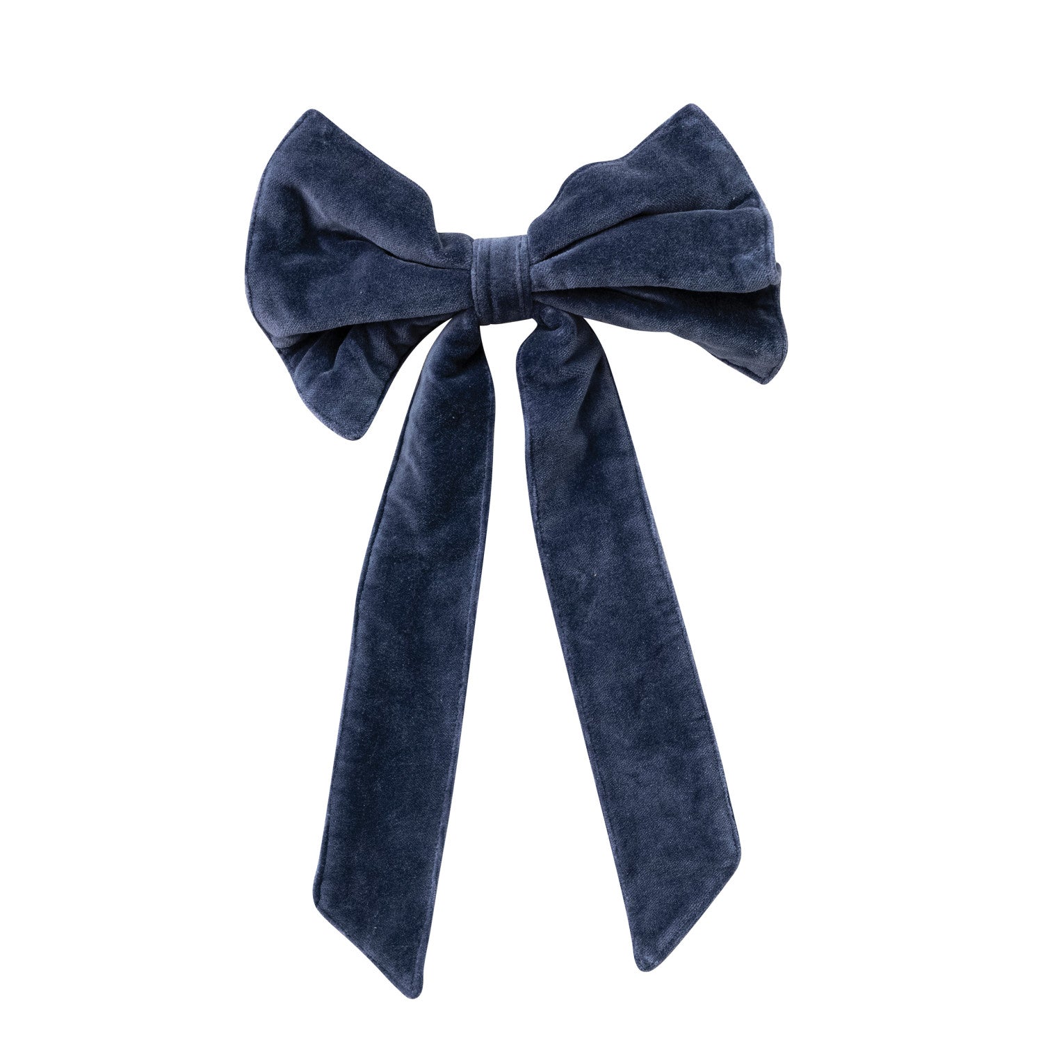 Velvet Clip-on Bow - Navy