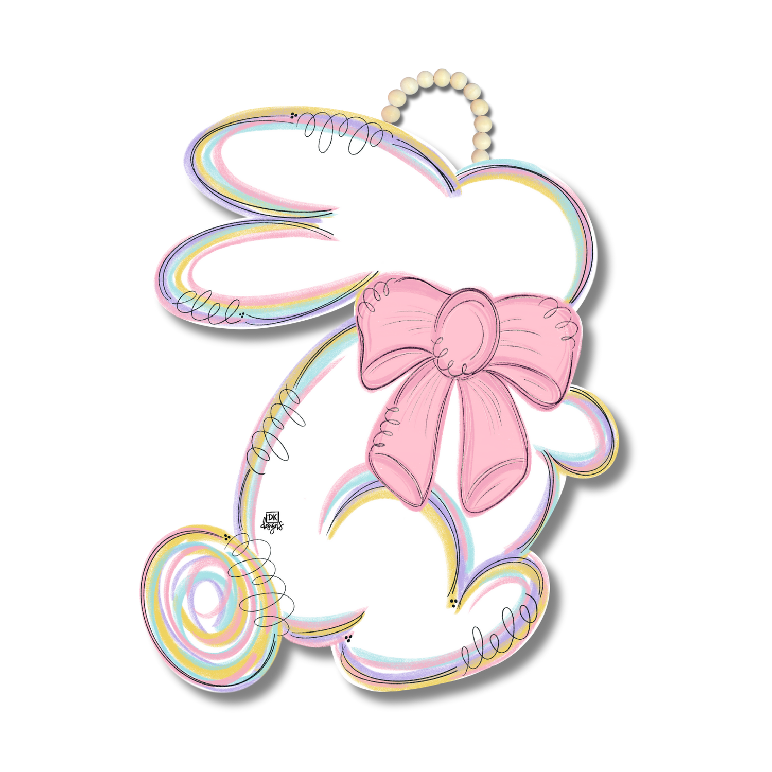 White Bunny Door Hanger