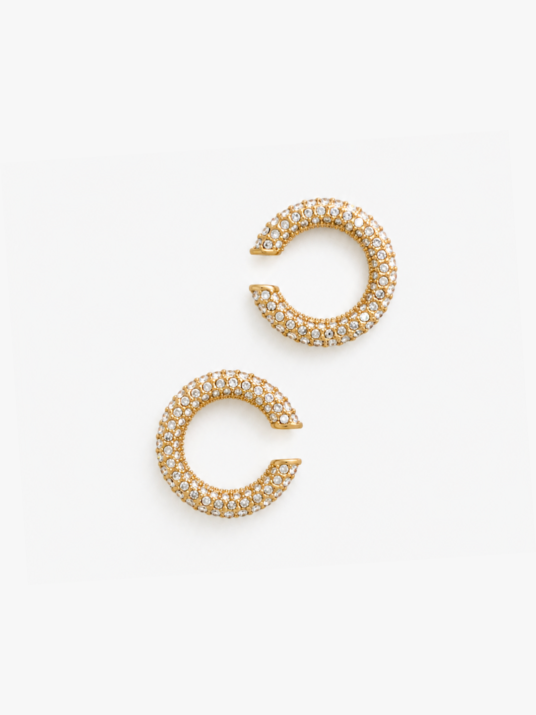 Pair of gold pavé crystal ear cuffs