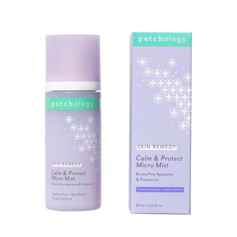Patchology Skin Remedy Calm and Protect Micro Mist bottle and packaging box