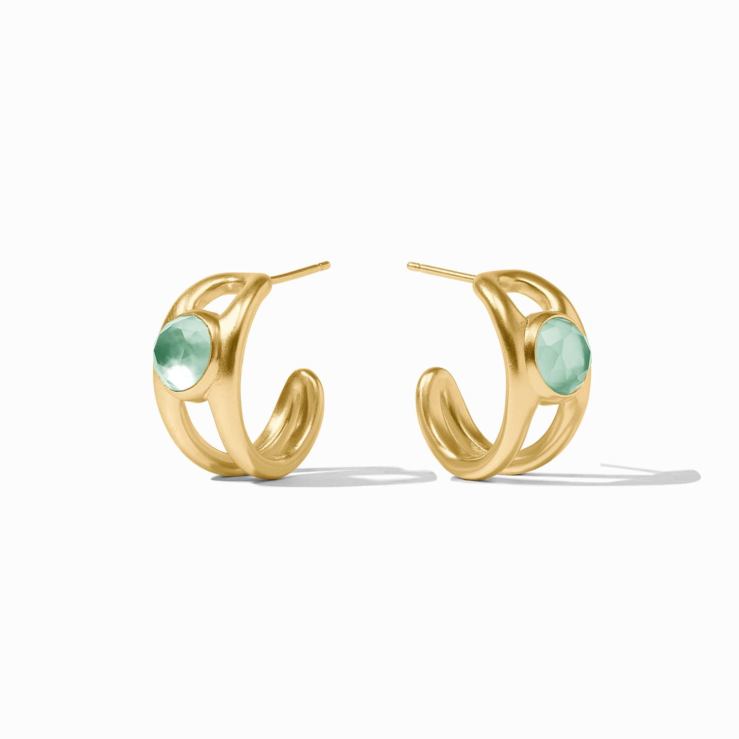 Laguna Stone Hoop / Iridescent Aquamarine Blue