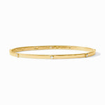 Gold bangle bracelet with evenly spaced round diamonds