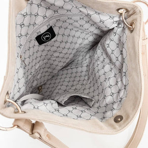 Oat - Rosalie Rivet Suede Hobo Bag