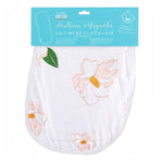 Little Hometown Southern Magnolia 2-in-1 burp cloth and bib with magnolia print