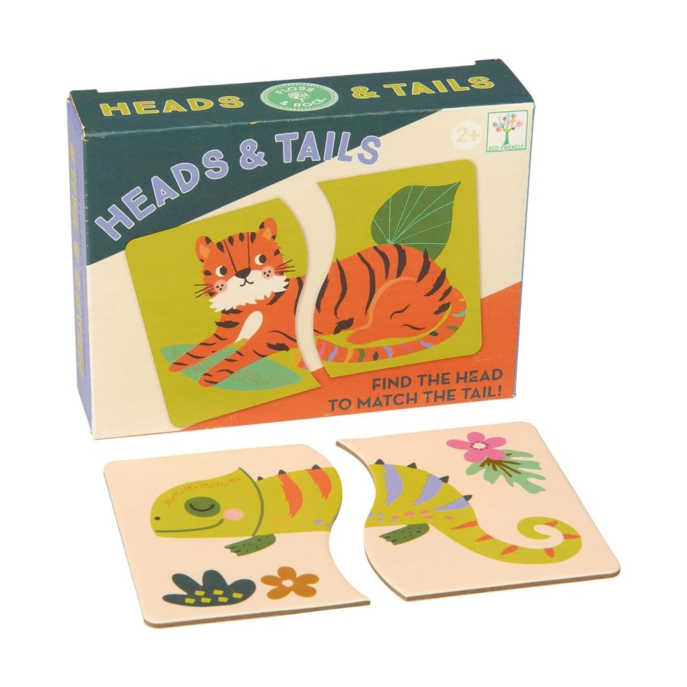 Heads and Tails jungle matching card game box with sample cards
