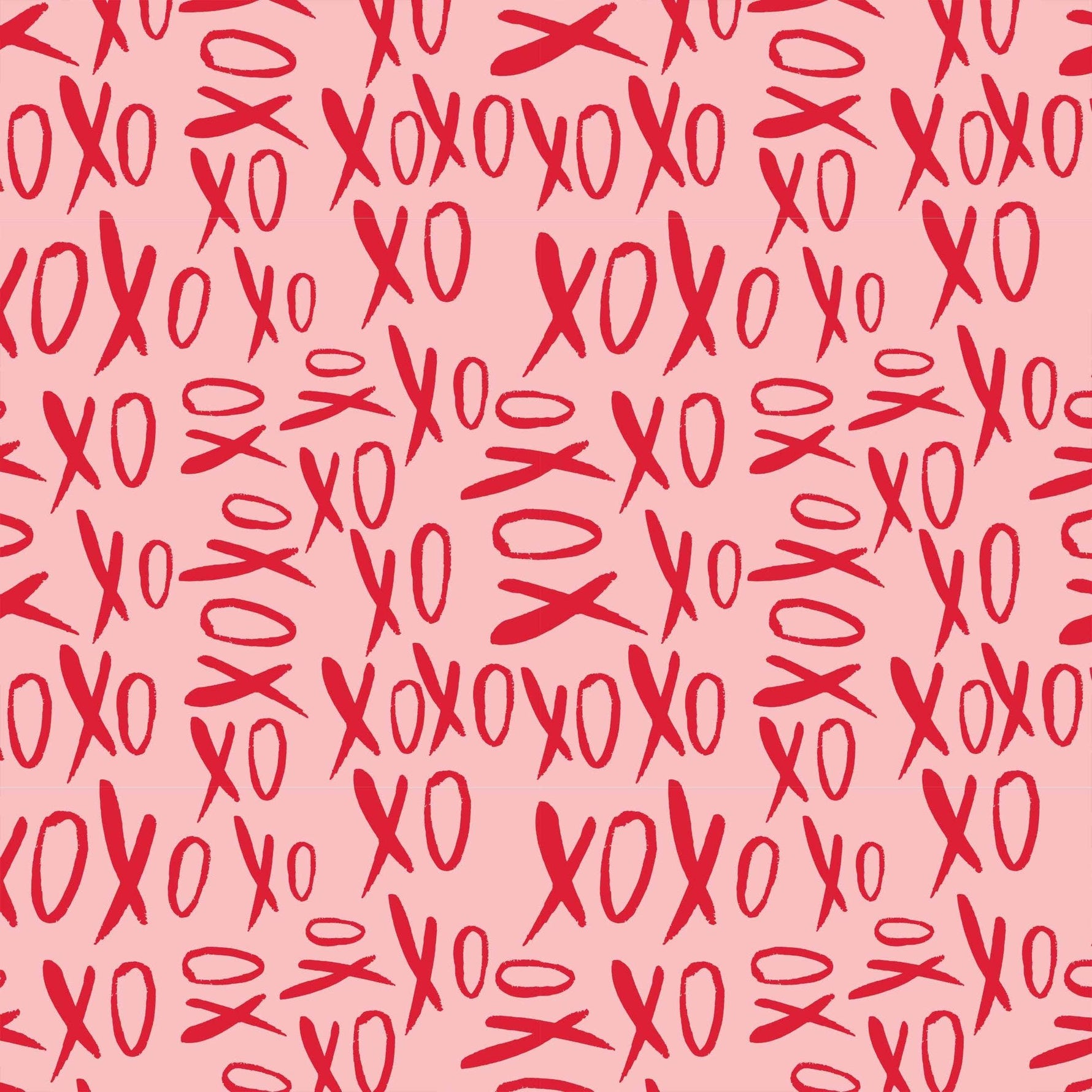 Pattern of 'XO' repeated on a pink background