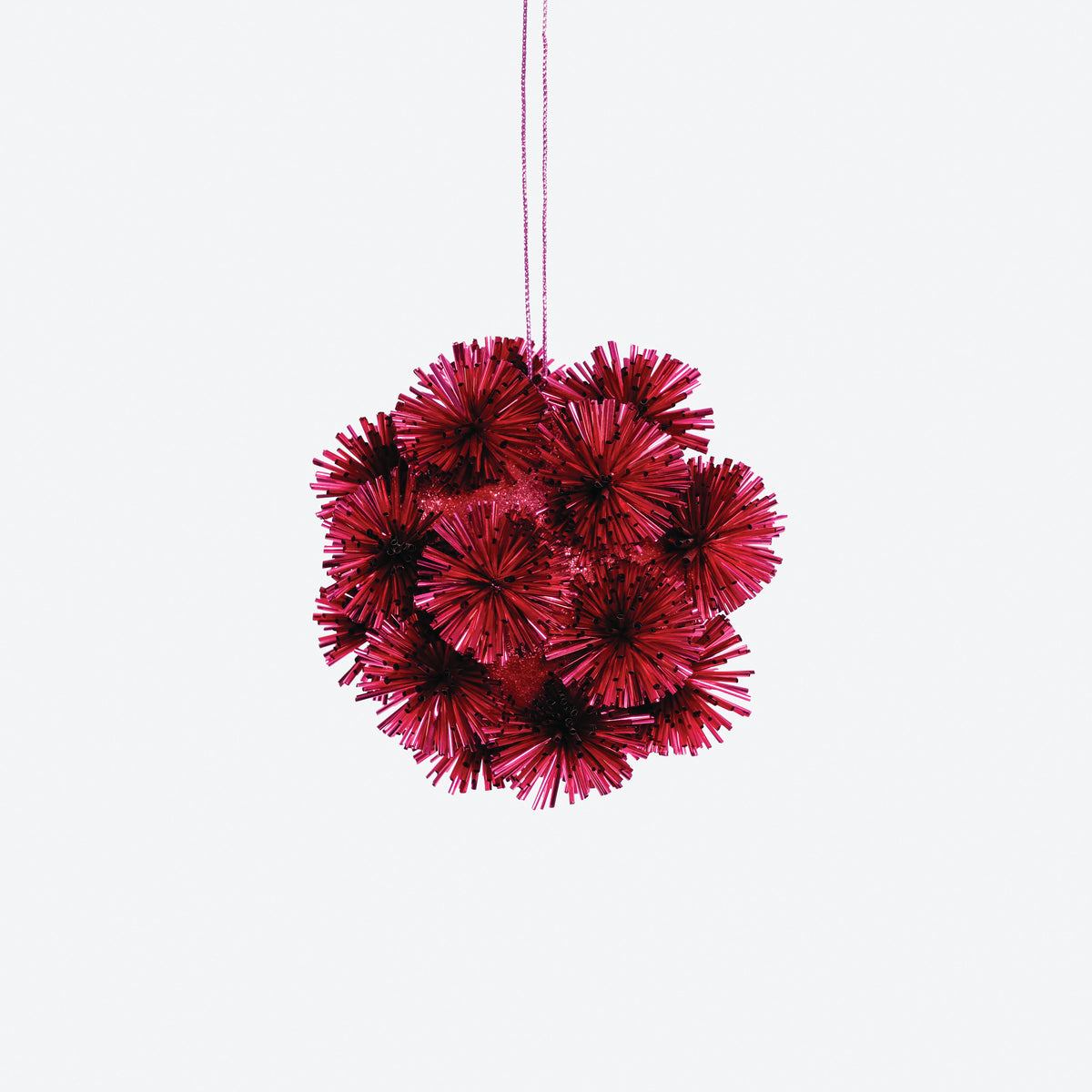 Festive Pom Pom Ornament - Hot Pink