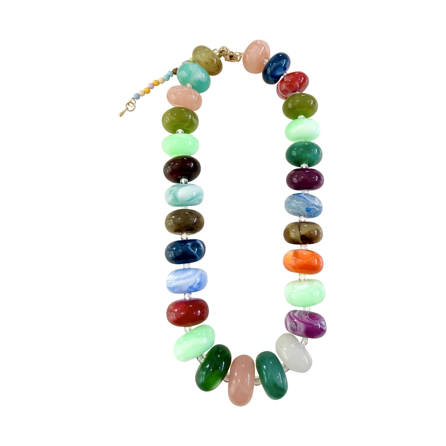 Marlan Chunky Beaded Necklace - Dark Multi