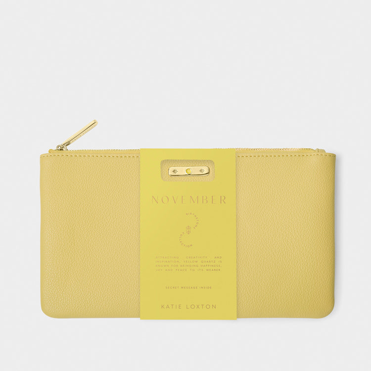Birthstone Pouch - Nov - Yellow Quarts