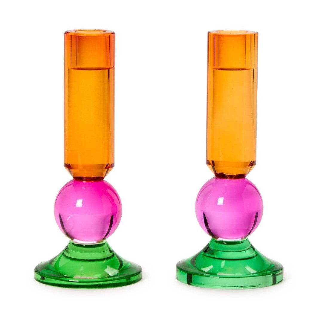 Orange, Pink, Green Taper Candle Holder - Sold Separately