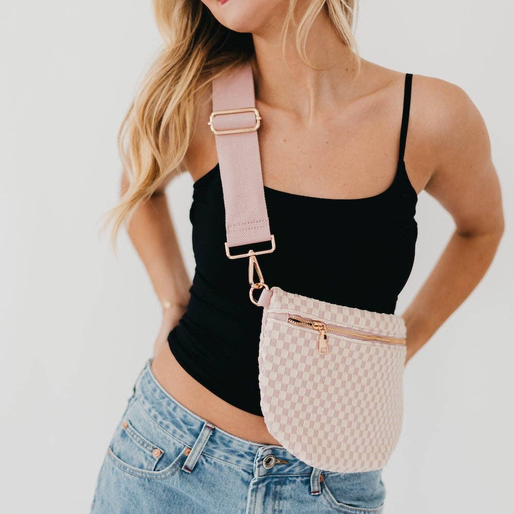Checkered Blush - Westlyn Woven Bum Bag