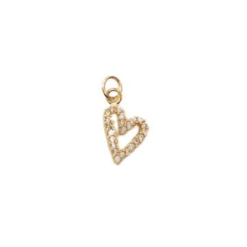 CZ Heart Outline Charm