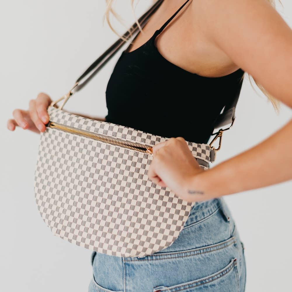 Checkered Gray - Westlyn Woven Bum Bag
