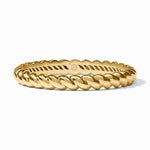 Gold twisted rope band ring with a small diamond accent