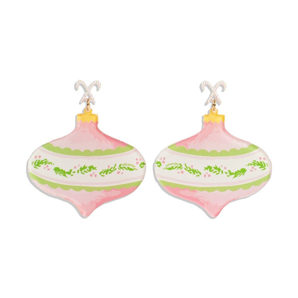 Pink Ornament Acrylic Earrings
