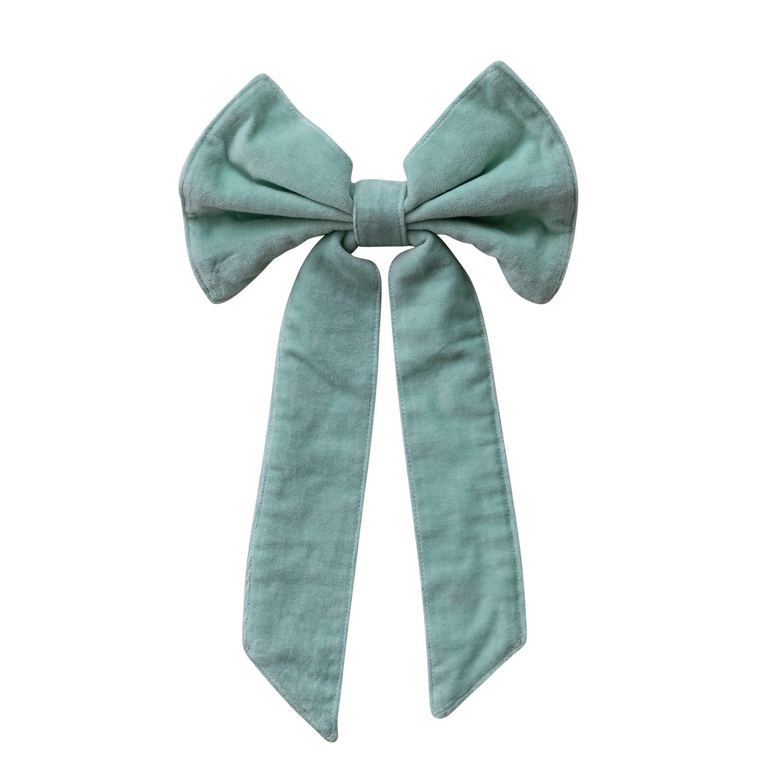 Velvet Clip-on Bow - Mint