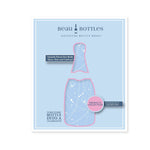 Beau Bottles Prosecco Collection bottle wraps packaging on a light blue background