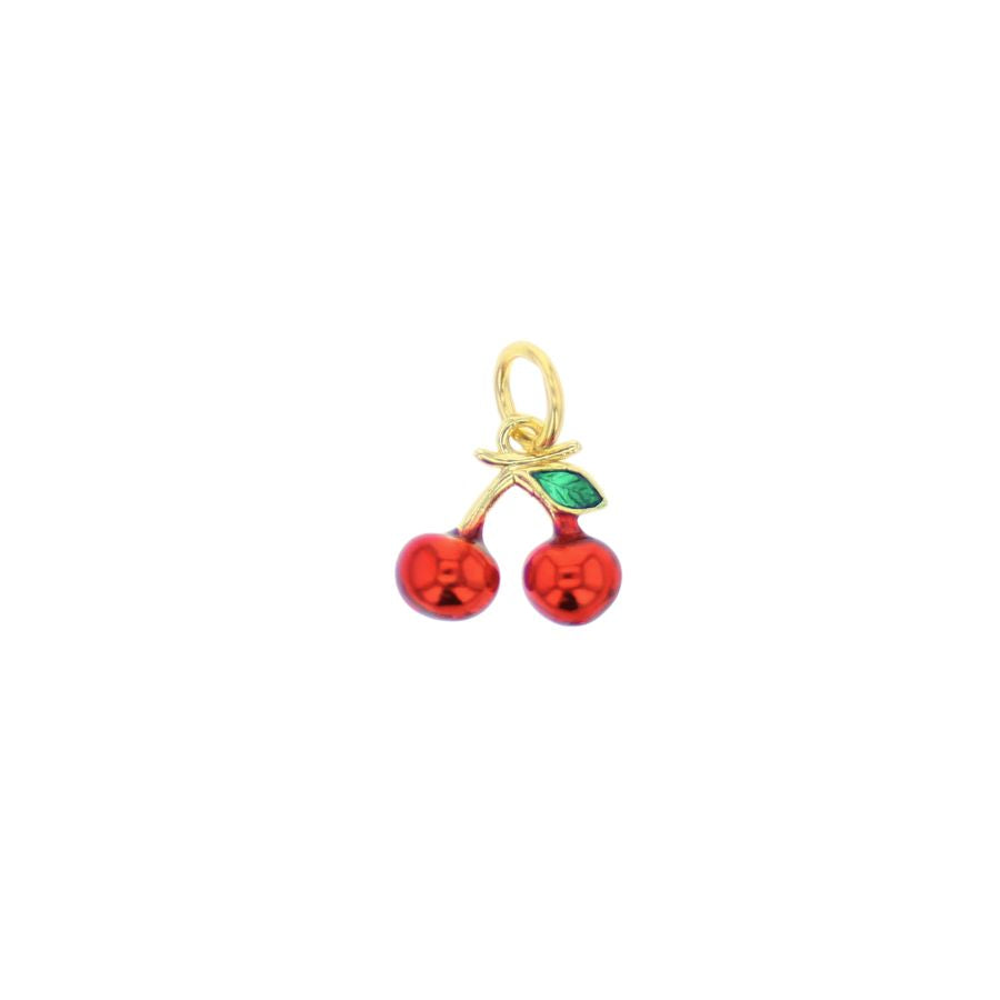 Gold Red Cherries Charm