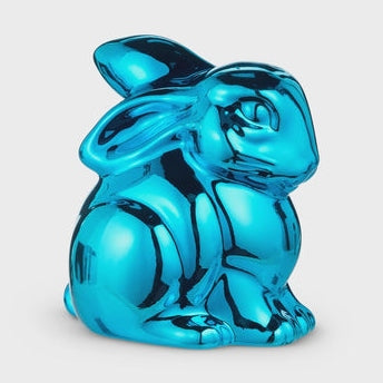 8" Metallic Blue Balloon Bunny