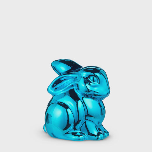 8" Metallic Blue Balloon Bunny