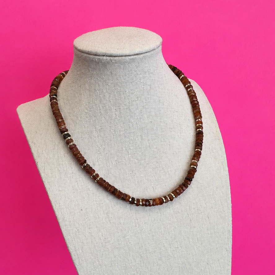 Brown Layering Bead Necklace